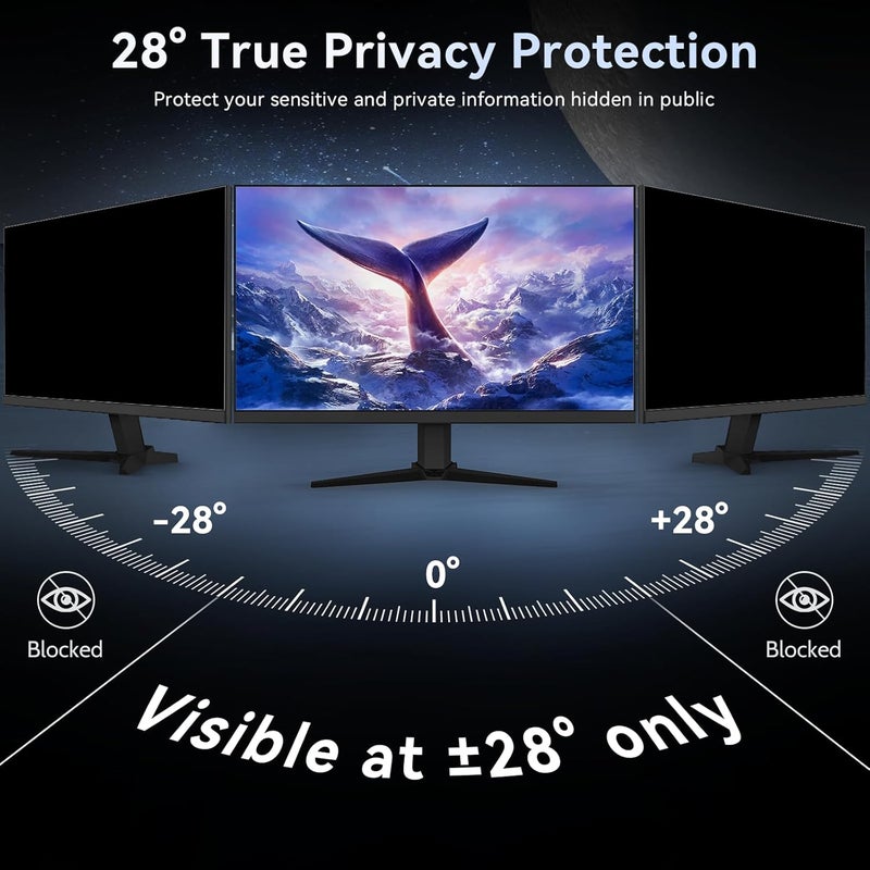 Protescreen [2-Pack] 23.6 Inch Computer Privacy Screen Filter for 16:9 Widescreen Monitor, Removable Eye Protection Anti Glare Blue Light Filter Privacy Shield, Anti Scratch Anti Spy Screen Protector Film 23.6 In - Image 3